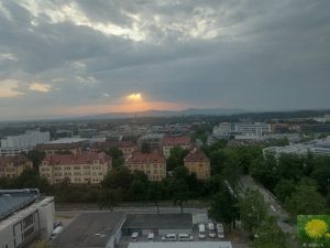 Sonnenuntergang über dem Kaiserstuhl